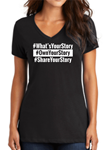 Picture of What's Your Story Women's V-neck Cotton Tee