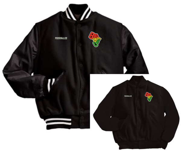 logo-patch varsity jacket in black